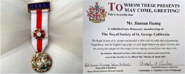 英国皇家学会杂志《英国圣乔治》专题报道华人艺术家黄建南 英国皇家学会杂志《英国圣乔治》专题报道华人艺术家黄建南